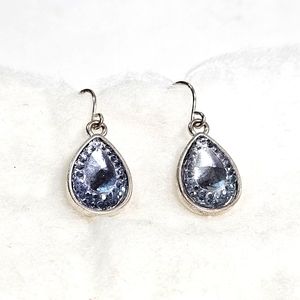 Teardrop Earrings in Mist Blue and Silver